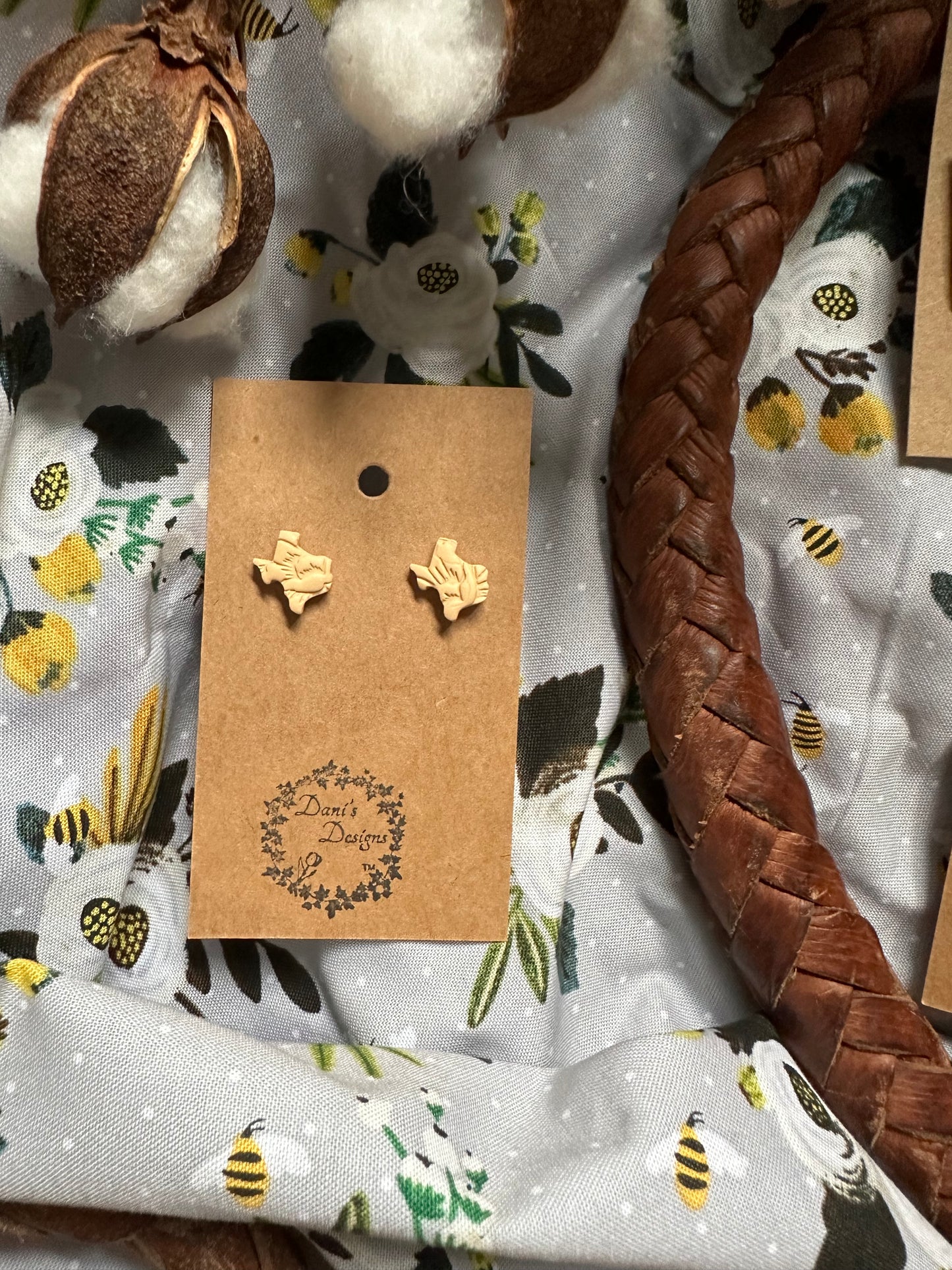 Vintage Floral Mini Texas Studs