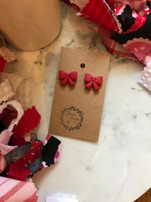 Red Bow Studs